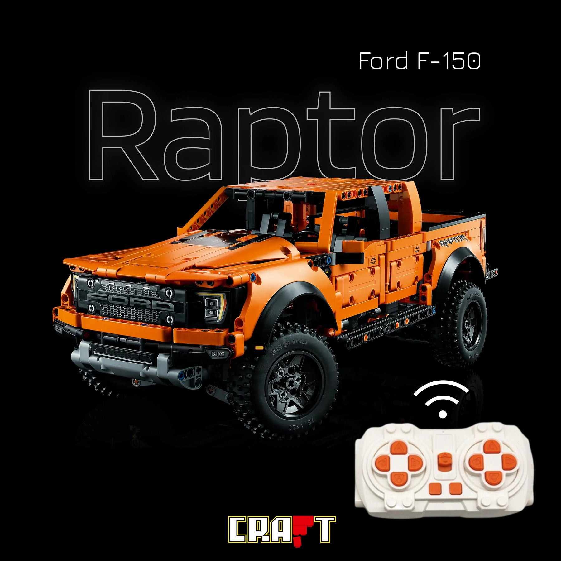 (68% OFF) Ford Raptor F-150 com mecânica real e um Motor V6 com pistões que se movimentam (1379 peças)