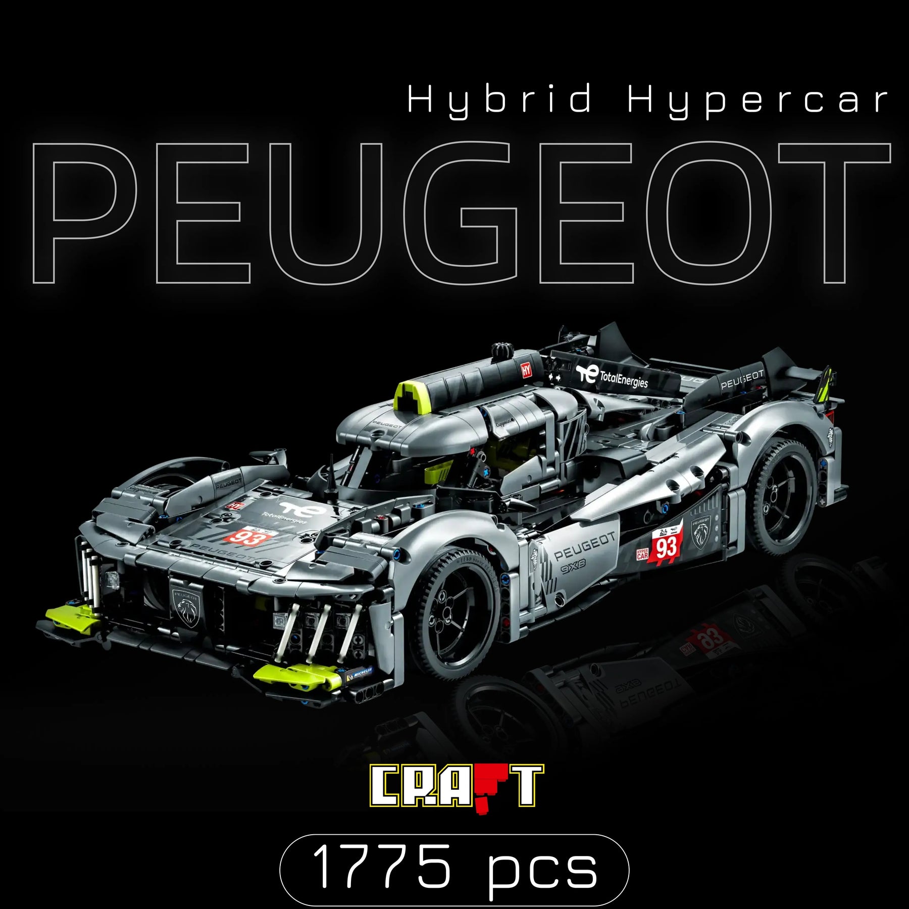 Fórmula 1 - Hypercar Peugeot 9X8 (1775 peças)