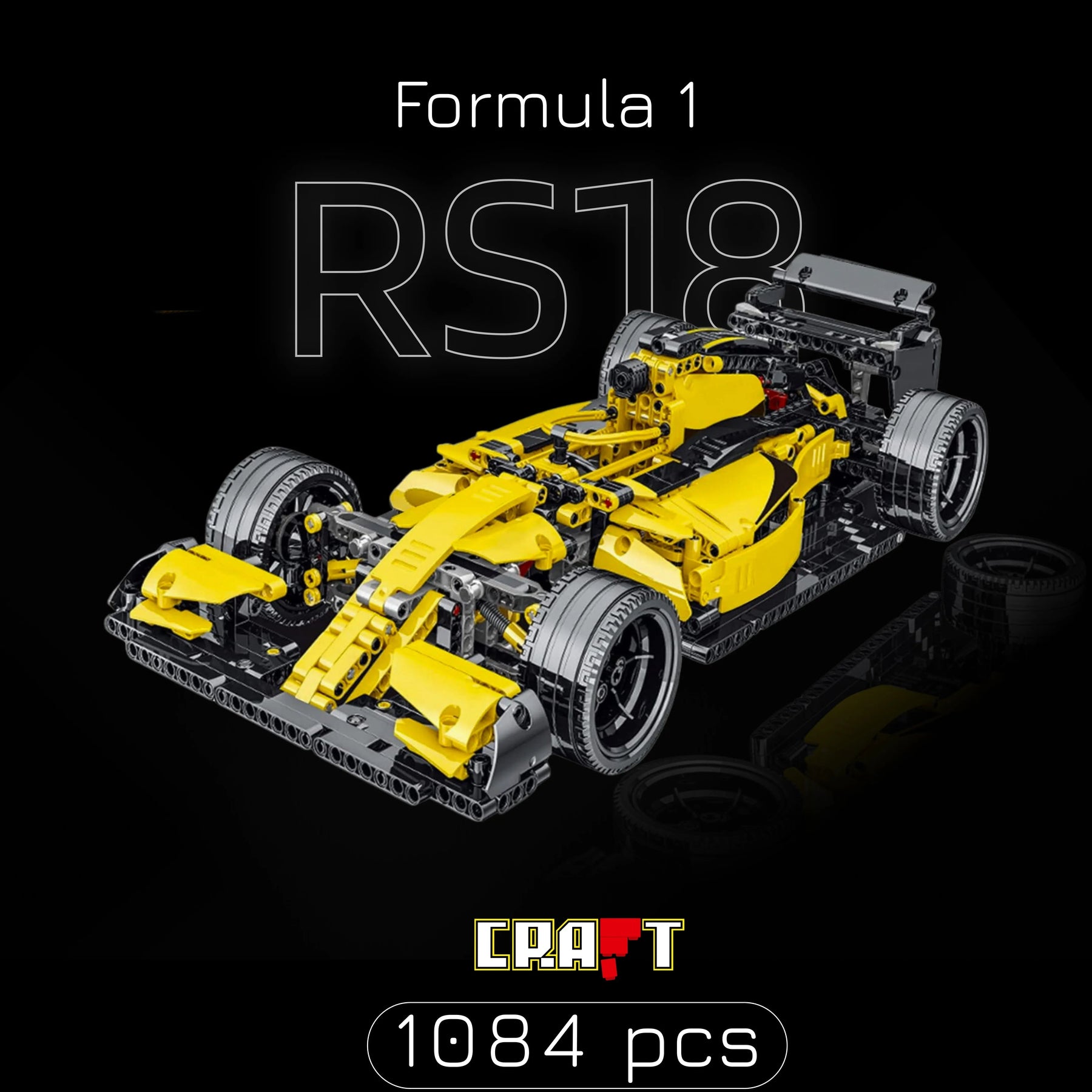 Fórmula 1 - Renault R.S.18 Amarela (1084 pcs)