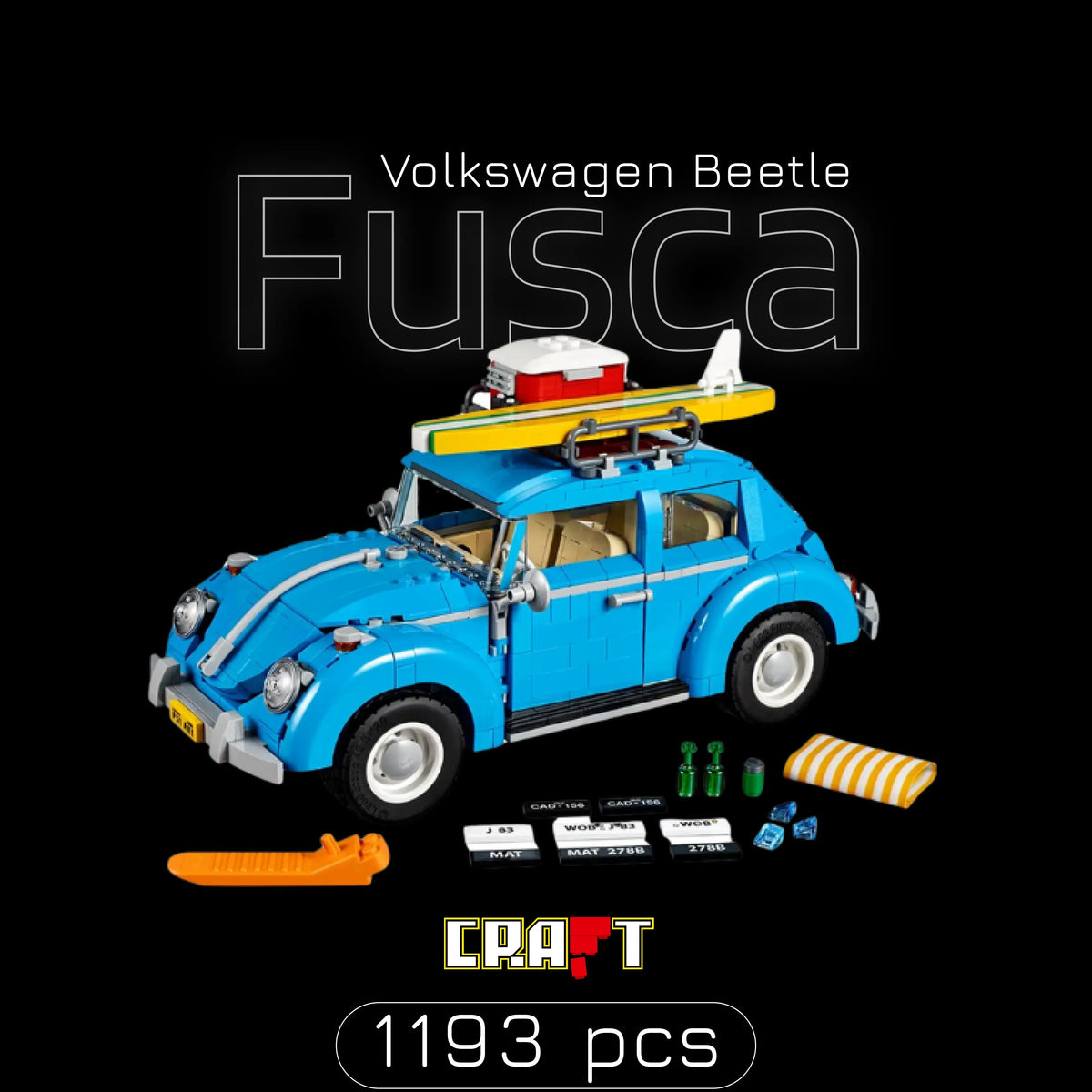 Fusca Azul do Surf (1193 pçs)