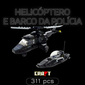 Helicóptero e Barco da Polícia (311 pçs)