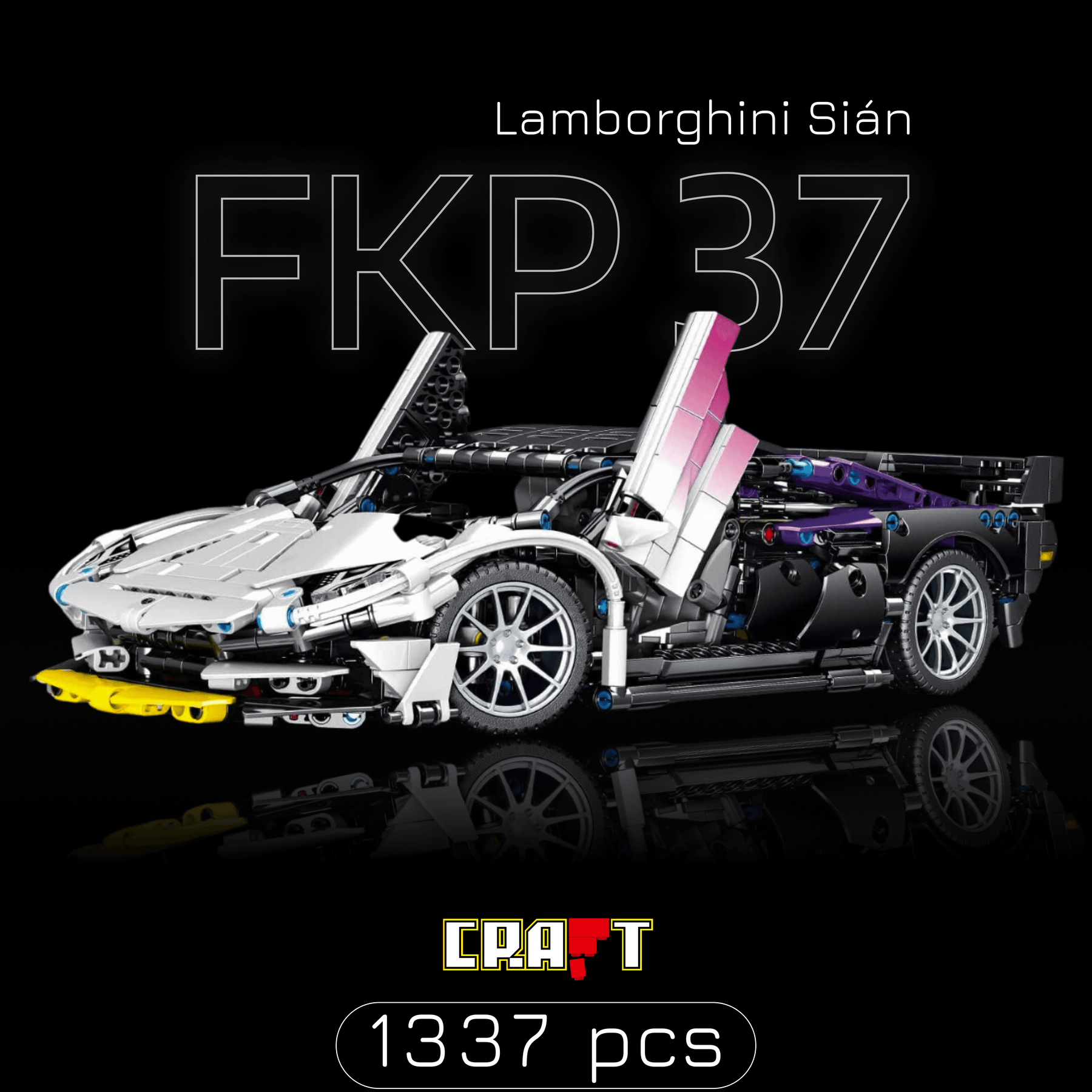 Lamborghini Sián FKP 37 Branco c/ Gradiente Roxo (1337 pcs)