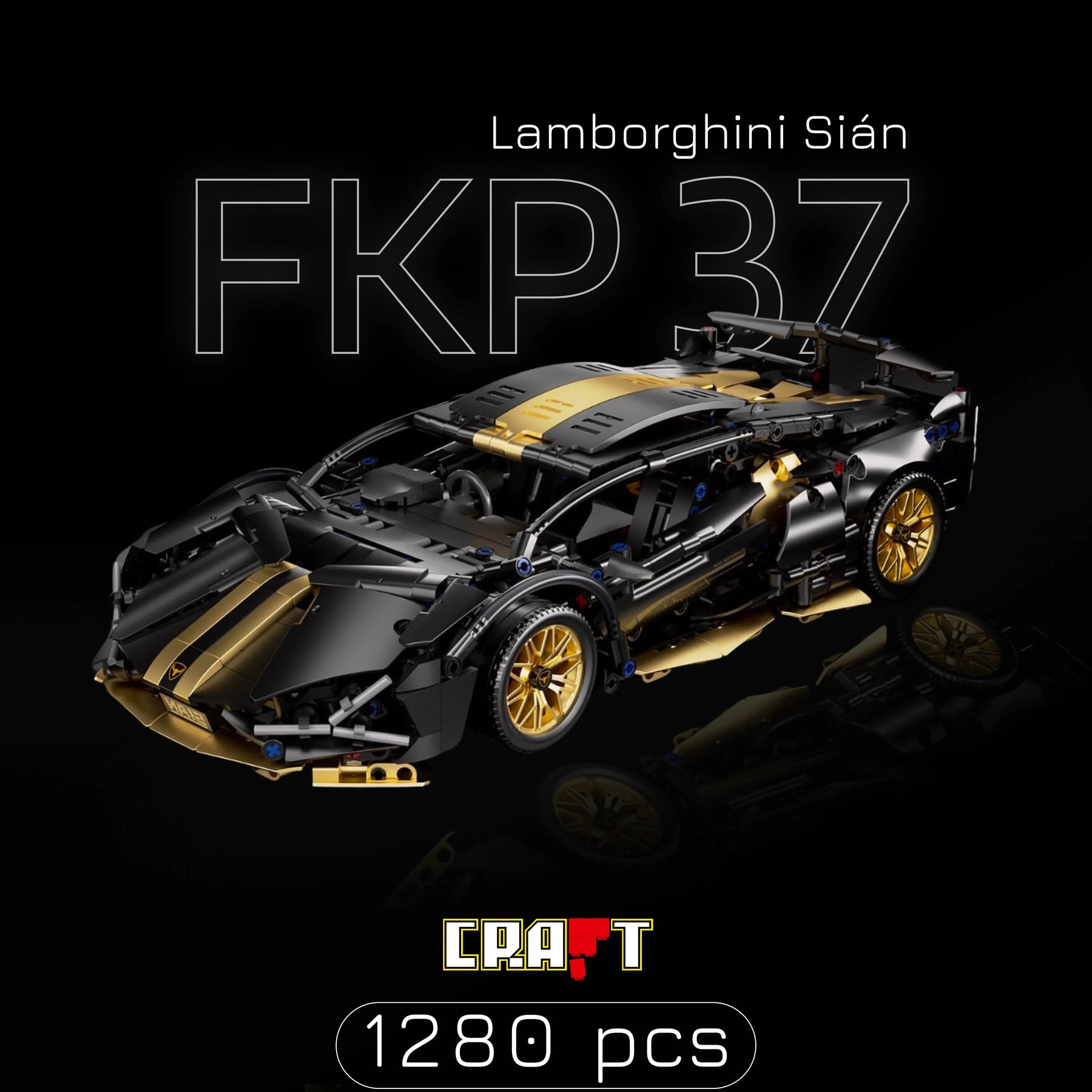 Lamborghini Sián FKP 37 Preto c/ Dourado (1280 pcs)